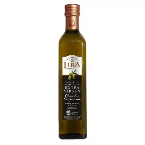 Extra virgin olive oil in dark glass bottle